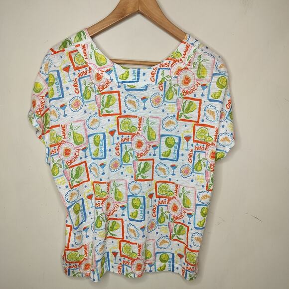 Cynthia Rowley Linen Knit Top Brunch Drinks Girls Outing - Picture 10 of 12